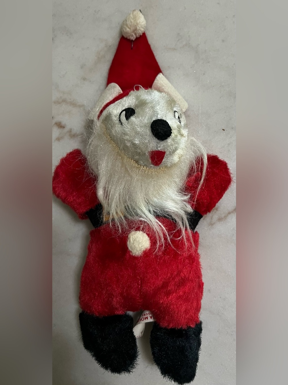 Rare VINTAGE CHRISTMAS SANTA MOUSE PLUSH 1966 Mid Century 9”